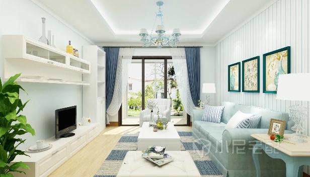 90㎡/三室兩廳兩衛(wèi)/地中海