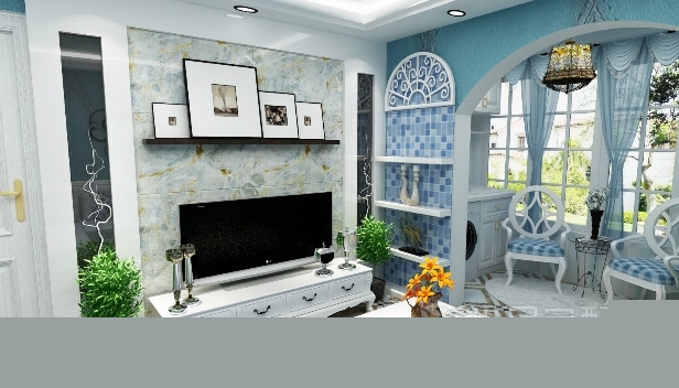 90㎡/兩室兩廳一衛(wèi)/地中海